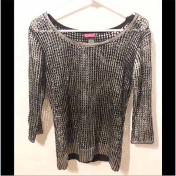 Say What black Silver brushed sweater size Large. And extremely soft black sweat - Picture 3 of 5